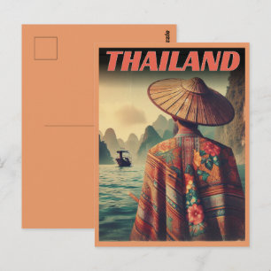 Bangkok city Thailand old Thai man travel gifts Postcard