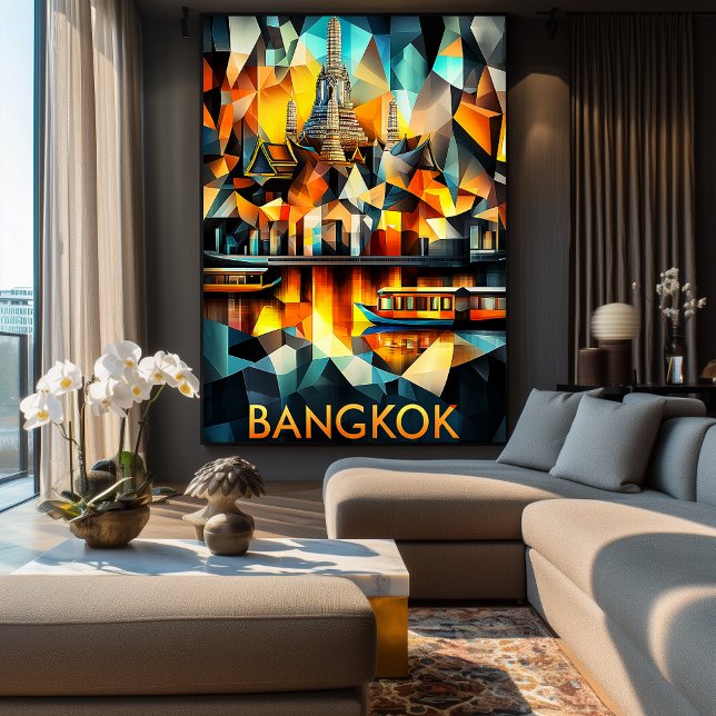 Bangkok Cubist Reflections – Modern Geometric City Poster (Creator Uploaded)