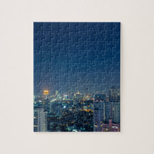 Bangkok skyline at night panorama jigsaw puzzle