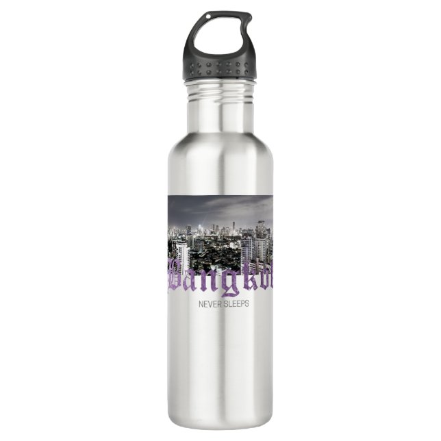 Bangkok Skyline Stainless Steel Water Bottle (Front)
