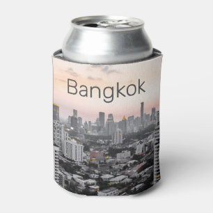 Bangkok Skyline Sunset Panorama BKK Thailand Can Cooler