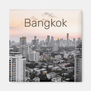 Bangkok Skyline Sunset Panorama BKK Thailand Magnet