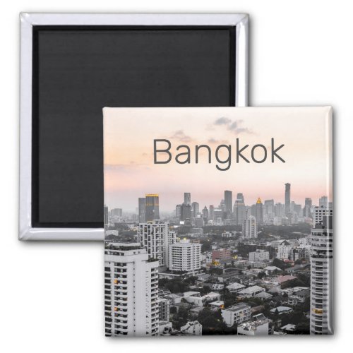 Bangkok Skyline Sunset Panorama BKK Thailand Magnet