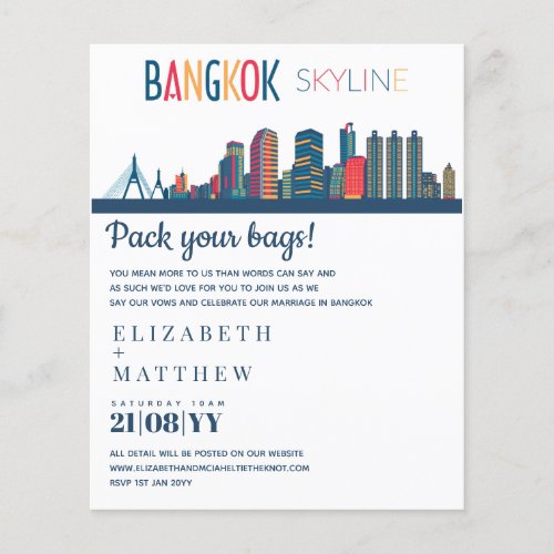 BANGKOK Skyline Wedding Invitation Budget