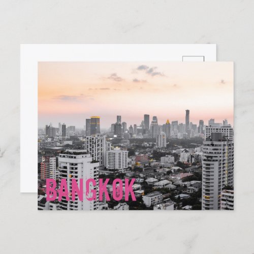Bangkok sukhumvit skyline sunset fine art gift holiday postcard