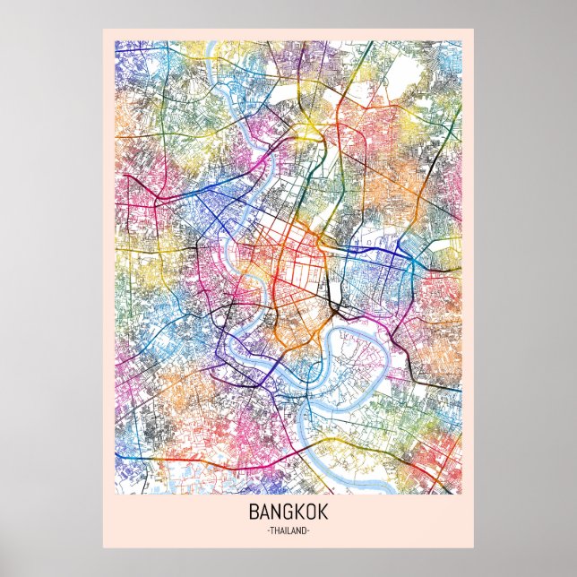 Bangkok Thailand City Map Poster (Front)