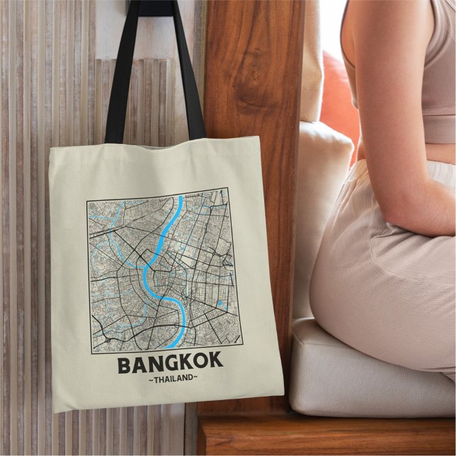 Bangkok, Thailand, City Map Tote Bag (Creator Uploaded)
