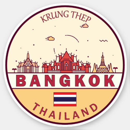 Bangkok Thailand City Skyline Emblem Sticker