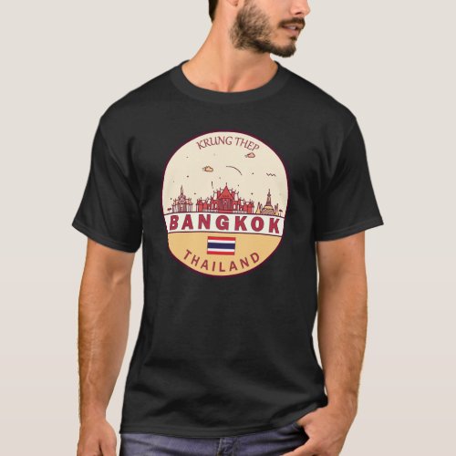 Bangkok Thailand City Skyline Emblem T_Shirt