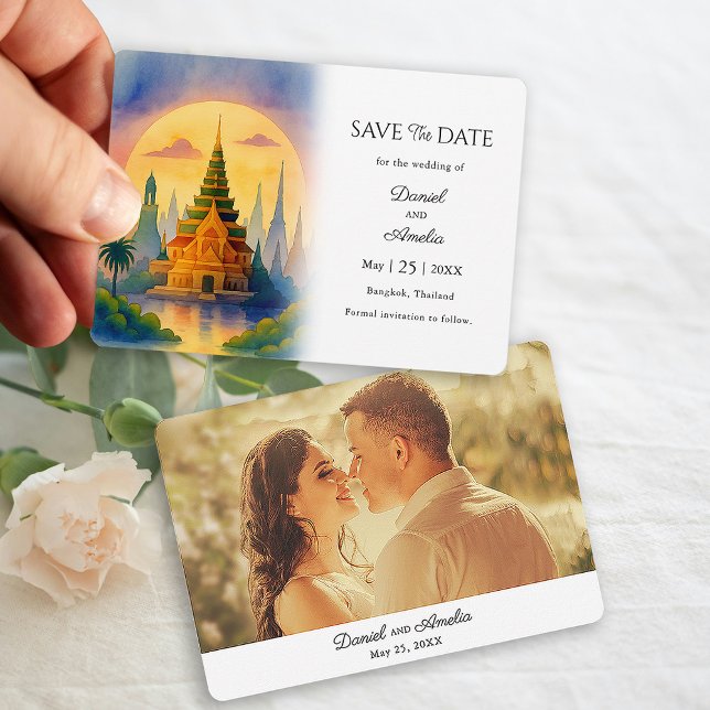 Bangkok Thailand Destination Wedding Save the Date (Bangkok  Destination Wedding Save the Date)