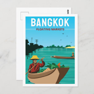 Bangkok Thailand Famous Travel Place Illustration Postcard