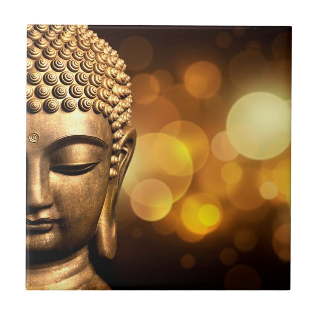 Bangkok, Thailand | Gold Buddha Ceramic Tile (Front)