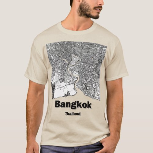 Bangkok Thailand minimalistic streets map T_Shirt