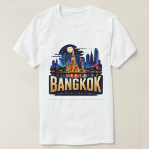 Bangkok Thailand Night Skyline Travel Souvenir T-Shirt