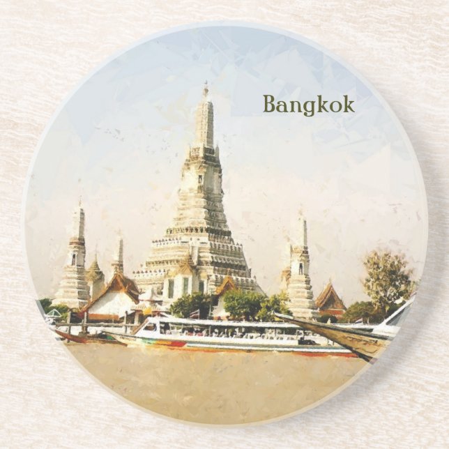 Bangkok, Thailand Sandstone Coaster (Front)