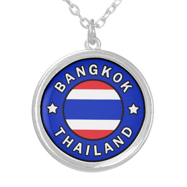 Bangkok Thailand Silver Plated Necklace (Front)