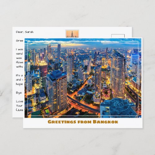 Bangkok Thailand Skyline Modern Postcard