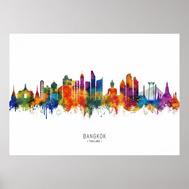 Bangkok Thailand Skyline Poster (Front)