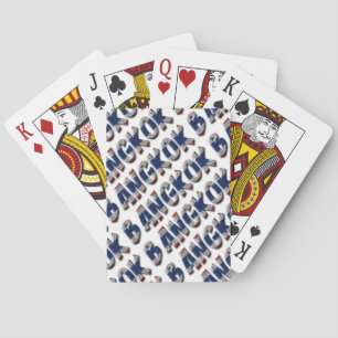 Bangkok Thailand Thai Flag Colors Typography Poker Cards