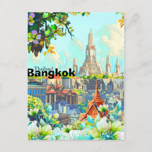 Bangkok Thailand Travel Postcard, Travel Art Postc Postcard
