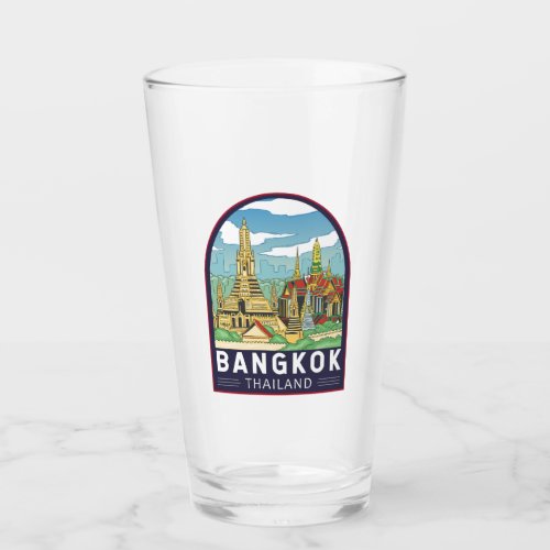 Bangkok Thailand Travel Retro Emblem Glass