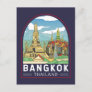 Bangkok Thailand Travel Retro Emblem Postcard
