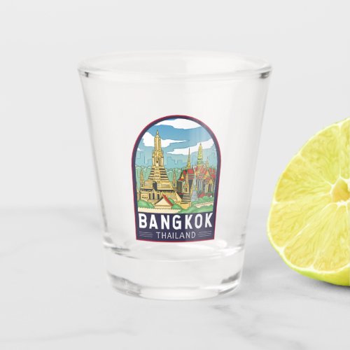 Bangkok Thailand Travel Retro Emblem Shot Glass