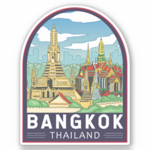 Bangkok Thailand Travel Retro Emblem Sticker
