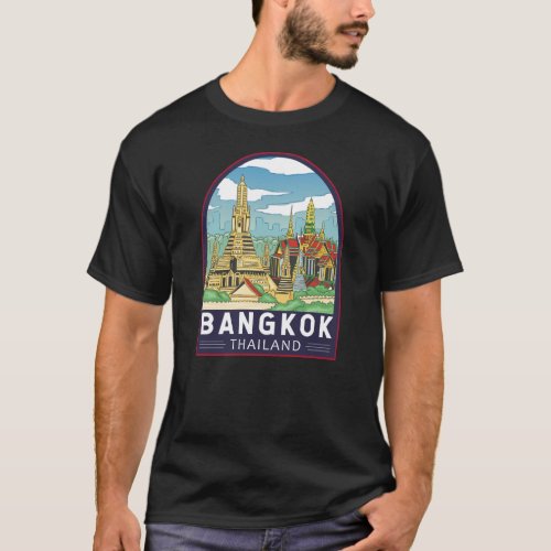 Bangkok Thailand Travel Retro Emblem T_Shirt