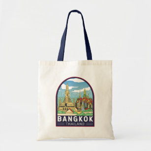 Bangkok Thailand Travel Retro Emblem Tote Bag