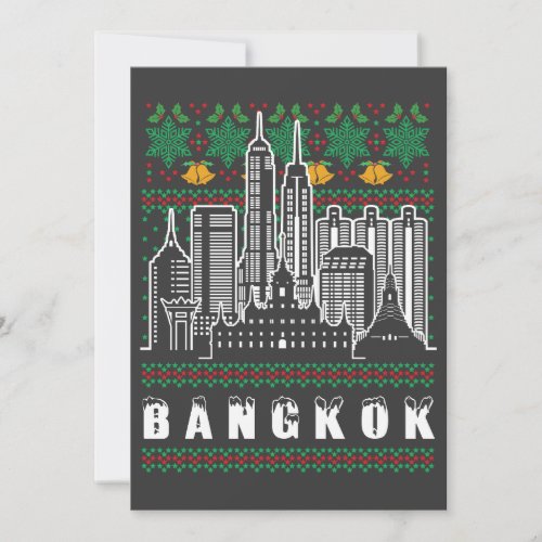 Bangkok Thailand Ugly Christmas Invitation