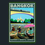 Bangkok, Thailand Vintage Travel Print Magnet<br><div class="desc">This vintage travel poster promoting tourism to Bangkok Thailand has been digitally refurbished to bring out the original colors,  even better,  and fix as many imperfections as possible. Traditional Bangkok Floating Market   Buddhism Temple   Modern MRT Design. Please customize the background color to suit your taste.</div>