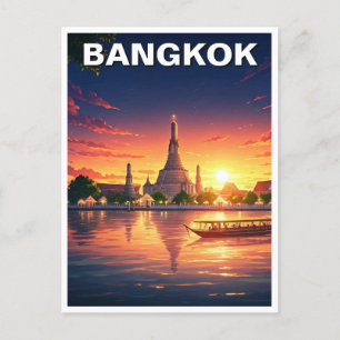 Bangkok Thailand Wat Arun Sunset  Postcard