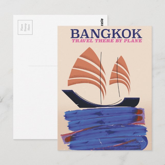 Bangkok "Travel there by plane" Postcard (Front/Back)