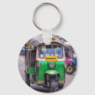 Bangkok tuk tuk postcard keychain