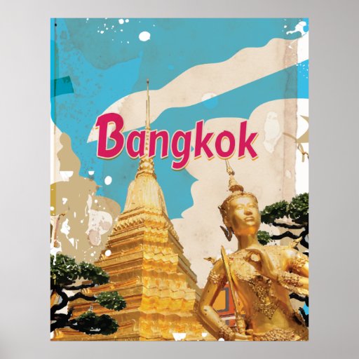 Bangkok Vintage Travel Poster | Zazzle