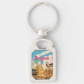 Bangkok Vintage Travel Poster Keychain