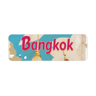 Bangkok Vintage Travel Poster Label