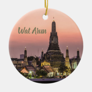 Bangkok Wat Arun Sunset BKK Thailand Souvenir Ceramic Ornament