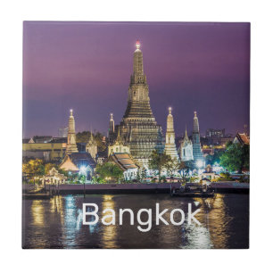 Bangkok Wat Arun Sunset BKK Thailand Souvenir Ceramic Tile
