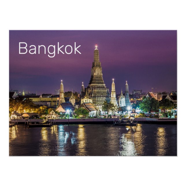 Bangkok Wat Arun Sunset BKK Thailand Souvenir Poster (Front)
