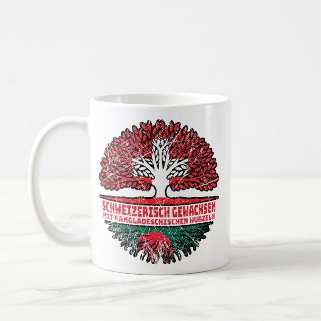 Bangladesch Bangladeschisch Schweizer Schweiz Baum Coffee Mug (Left)