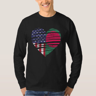 Bangladesh American Grown Heart USA Patriot Herita T-Shirt