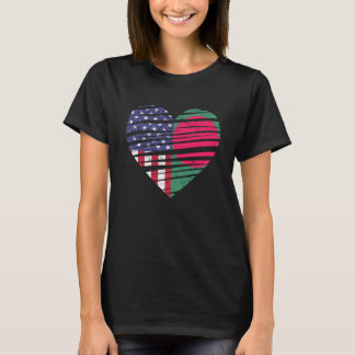 Bangladesh American Grown Heart USA Patriot Herita T-Shirt
