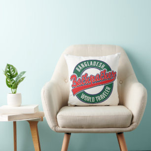 Bangladesh backpacker world traveler throw pillow