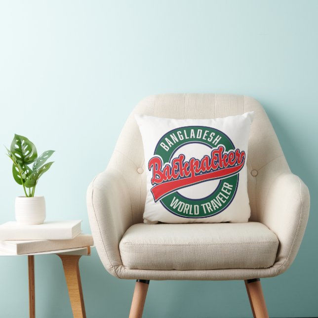 Bangladesh backpacker world traveler throw pillow (Chair)