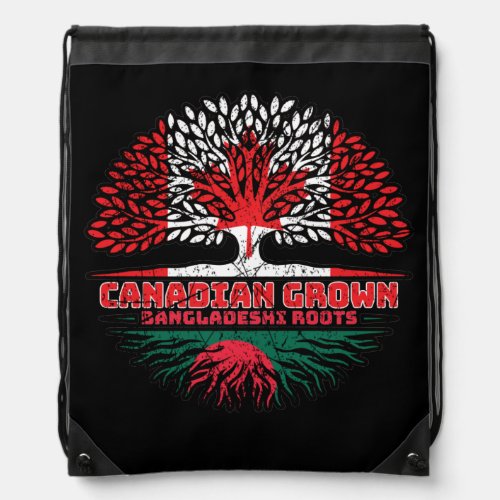 Bangladesh Bangladeshi Canadian Canada Tree Roots Drawstring Bag