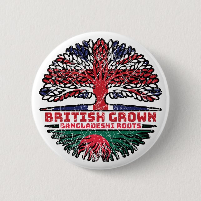 Bangladesh Bangladeshi Uk United Kingdom British Button (Front)