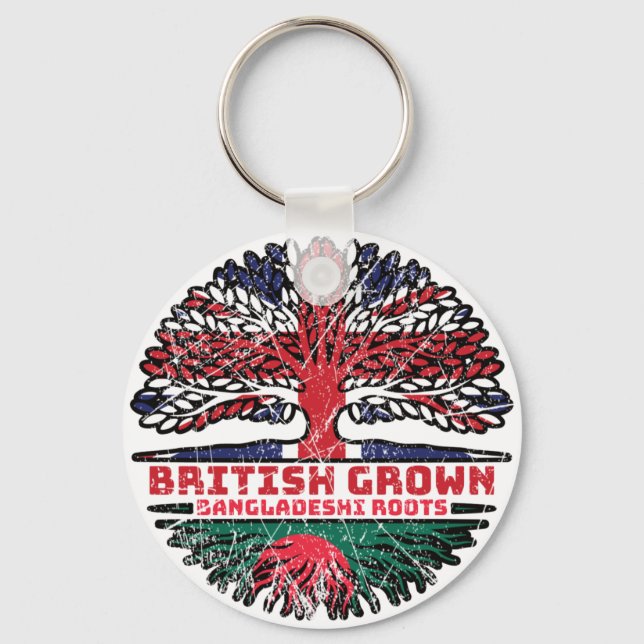 Bangladesh Bangladeshi Uk United Kingdom British Keychain (Front)
