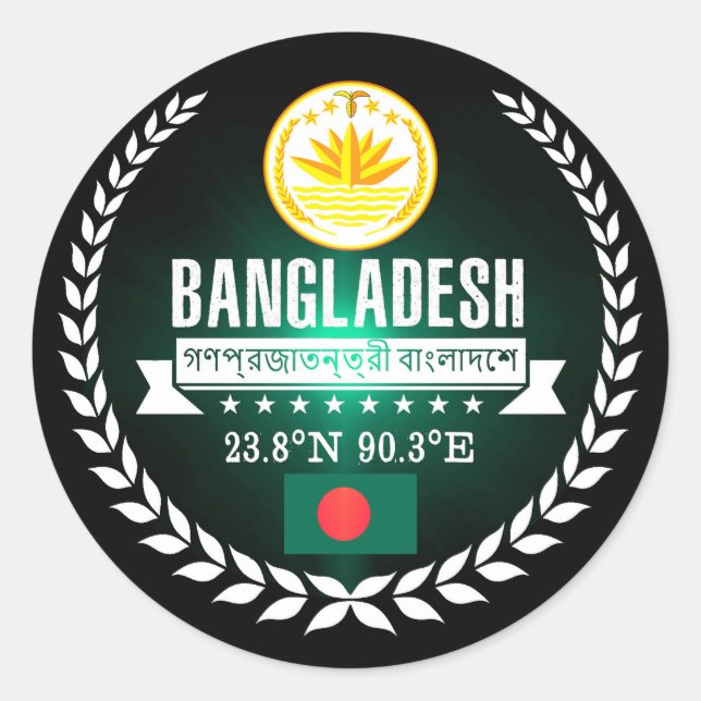 Bangladesh Classic Round Sticker (Front)
